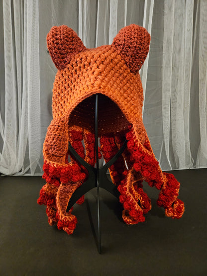 Octopus Hat - Orange and Red